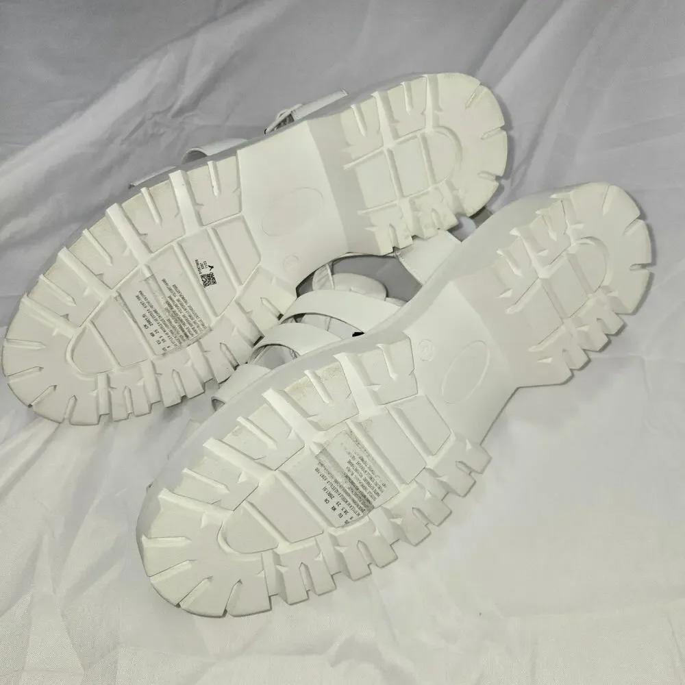 American Eagle White Leather Fisherman Sandals Women Size 8 Chunky Sole NEW/tag